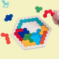 Wooden Casse-tête ™ | Puzzles hexagonal en bois pour enfant, LESZZUP, 